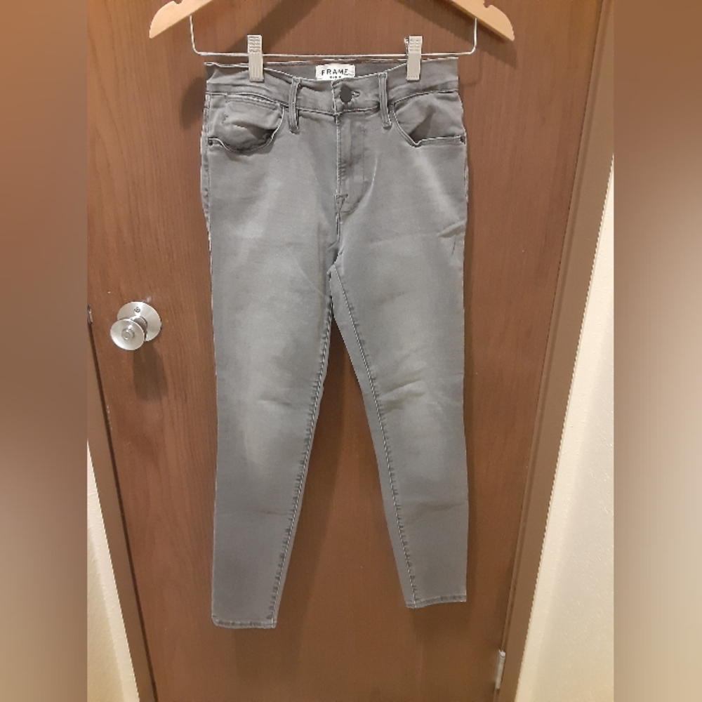 Frame Women's Jeans Denim Gray Le High  Skinny Jeans with Tapered Leg Size 26